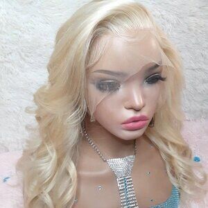 Pale Blonde Natural Lace Front Wig 20 inches Pre-Plucked and Customized Hairline